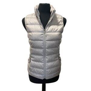 Eddie Bauer Silver Puffy Lightweight Packable Down Vest - Like New - Women’s XS